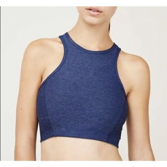 EUC Outdoor Voices Athena Navy Blue Crop Top size S Women's - Picture 1 of 4